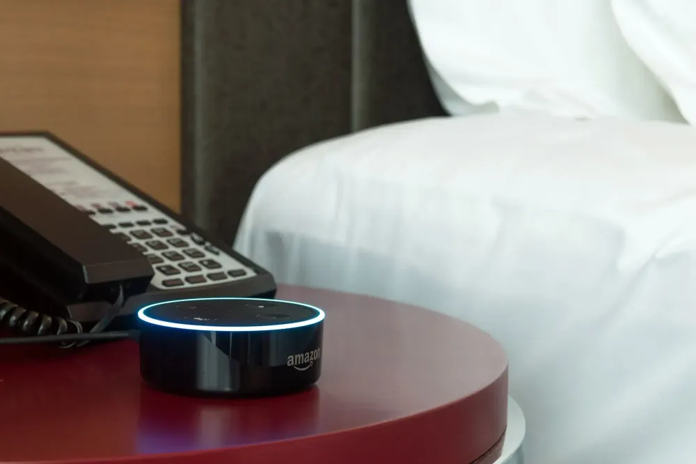 Amazon echo dot in hotel room